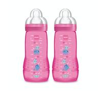 Istruzioni in Lingua Straniera - Mam Biberon Seconda Età Colorato, 330 Ml, da 6 Mesi, Set di 2, Rosa