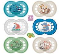 Istruzioni in lingua straniera - Mam Day & Night, set da 6 ciucci in lattice Originale & Air per maschietti a partire dai 16 mesi, inclusi 3 contenitori sterili per il trasporto