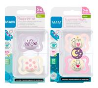 Istruzioni in Lingua Straniera MAM Dental ciuccio Silicone Supreme 0 6 mesi +, 4 pezzi, include 2 contenitori per il trasporto sterilizzati