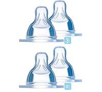 Istruzioni in lingua straniera - MAM - Set di 4 tettarelle morbide, misura 3 e 4 senza gocce, da 4 mesi in su