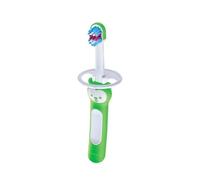 Istruzioni in Lingua Straniera - Mam Spazzola Baby'S Brush Set C120 - Spazzolini da Denti con Manico Corto e Compatto, con Anello di Sicurezza, per Bambini dai 6 Mesi, Verde, 1 Pezzo
