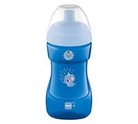 Istruzioni in Lingua Straniera - Mam - Tazza Sportiva da 330 Ml, alla Moda, per 12 Mesi, con Beccuccio a Flusso Libero, Colore Blu (i Disegni Possono Variare)
