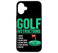 Istruzioni per il golf Golf Golf Giocatore di golf Campo da golf Uomini Custodia per iPhone 16 Plus