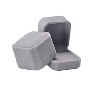 iSuperb 2 Pcs Velluto Scatola di Gioielli per Anelli Orecchini Collana Braccialetti Confezione Regalo per Nozze Fidanzamento Double Ring Jewelry Box