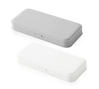iSuperb 2PK Astuccio Scuola Borsa di Cancelleria Astucci en Silicone Donna Borsa da Viaggio Astuccio Matite Uomo con Prodotti Astucci Portapenne Grande Capacità Pencil Case Box (Bianco+ Grigio)