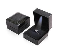 iSuperb 2PK Light LED Anelli Scatola Portagioie Orecchini Ciondolo Anello Scatola regalo Fidanzamento Fedi nuziali Scatole Espositore per gioielli Scatola di Gioielli Ring Box (Notte Stellata)