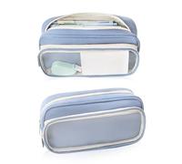iSuperb Astuccio Grande Scuola Doppio Scomparto, Astucci Portatrucchi e Multi-Atrato Portapenne Capiente Borsello Organizer Leggero per Bambini, Scuola e Viaggio (23x11x6cm) (Verde)