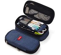 iSuperb Astuccio Matite Scalabile Borsa di Cancelleria Multifunzionale Astucci Portapenne Grande Capacità Matite da Custodia Tela Organizzatore Unisex 23 x 11 x 6.5cm (dark blue)