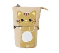 iSuperb Astuccio Pencil Case Portamonete Gatto Schema Cute Borsa Trucco Portapenne con Cerniera 19 x 12.5 x 7.5 cm (Giallo)