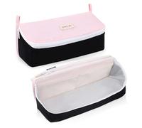 iSuperb Astuccio Scuola Grande Capacità Astuccio Matite Portapenne Scuola Pencil Case Estetica Cancelleria Organizzatore per Ragazzi Ragazze Studenti (Rosa)