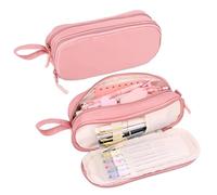 iSuperb Astuccio Unisex per Ragazze, Kit Scuola di Grande Capacità con Astuccio per Matite con Chiusura a Cerniera, Cancelleria per Uomini Bambini Studenti Donne Adolescenti (Rosa)