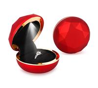 iSuperb Ring Box LED Light Anelli Scatola Portagioie Anello Scatola Regalo Fidanzamento nuziali Scatole per Gioielli con Luce Scatola di Gioielli Jewelry Gift Box (Rosso)