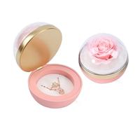 iSuperb Rose Gifts Portagioie da Donna，Scatola per Anelli Rotonda con Rose Portagioie Piccolo Organizer da Viaggio per Collane per San Valentino, Festa Della Mamma, Compleanno (in polvere)