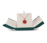 iSuperb Scatola portagioielli Portagioie in Velluto Regalo Scatola in Verde Velvet Jewelry Box per Conservazione Anello, Braccialetto, Pendente (Scatola pendente grande)