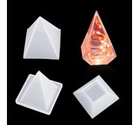 iSuperb Stampi in Resina Siliconica Set Stampi per Colata Epossidica Piramidale Stampo a Cono Sfaccettato per Gioielli Fai Da Te Scatola Portaoggetti Vuota, Decorazione Domestica (Stampi Tetraedri)