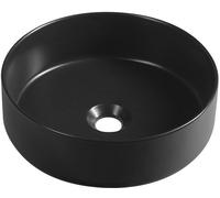 Isvea Infinity lavabo 36x36 cm rotonda da appoggio nero opaca 10NF65036-2N