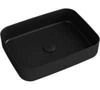 Isvea Infinity lavabo 50x36 cm rettangolare da appoggio nero opaca 10NF65050-2N