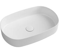 Isvea Infinity lavabo 55x36 cm ovale da appoggio bianco opaca 10NF65055-2L