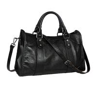 Iswee Borse a tracolla in pelle retrò per le donne borse a tracolla con manico superiore borsa da donna designer borsa a tracolla per viaggi, nero