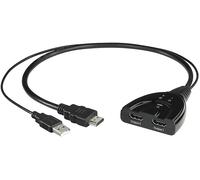 ISY IHD-9031 Splitter HDMI 4K sdoppiatore segnale 1 ingresso 2 uscite, adattatore video con alimentazione USB-A, cavo 1,4 m, Nero