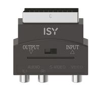 ISY IHD-9043 Adattatore 3 prese RCA + presa S-VHS per spina Scart con interruttore