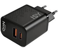 ISY ITC-0016 Caricabatteria 2 porte da 35W PD, 1 porta Type-C + USB, nero