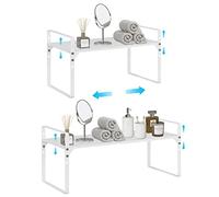 Isyunen Porta piatti e porta stoviglie allungabile,mensole cucina salvaspazio,ripiani salvaspazio cucina, organizer credenza, cibo e utensil per salvaspazio Organizer in metallo 20 * 25 * 40~68cm
