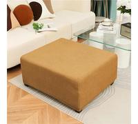 ISZI Copri Pouf Elasticizzato rttangolare Anti-Slip Copriscarpe ottomano con Fondo Elastico Copri Pouf Divano Copri Pouf Fodere Coprisgabello Quadrato,Giallo,70 * 62 * 32cm