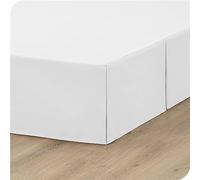 ISZI Gonna da Letto Elasticizzata Matrimoniale Coprirete Singolo Gonna da Letto Elastica Singolo/Matrimoniali Mantovana Giroletto Facile da Montare Drop di 35Cm,Bianca,180 * 200+35cm