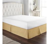 ISZI Gonna da Letto Elasticizzata Matrimoniale Coprirete Singolo Gonna da Letto Elastica Singolo/Matrimoniali Mantovana Giroletto Facile da Montare Drop di 35Cm,Giallo,150 * 200+35cm
