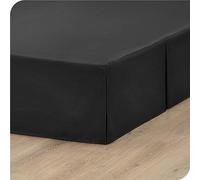 ISZI Mantovana Giroletto Gonna da Letto Bed Gonne Gonna da Letto 90/120/140/150/180CM Super Soft in Poliestere Ideale per Avvolgere Il Letto Facile da Montare Drop di 35Cm,Nero,90 * 200+35cm