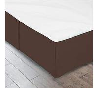 ISZI Mantovane Giroletto in Poliestere Letto Gonna da Letto Classica Rivestimento per Giroletto Matrimoniale Vestiletto Matrimoniale Coprirete Singolo Gonna da Letto Elastica,Marrone,120 * 200+35cm