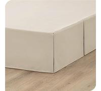 ISZI Rivestimento per Giroletto Matrimoniale Vestiletto Matrimoniale Coprirete Singolo Gonna da Letto Gonna Letto con Volant Gonna da Letto Facile da Installare da 35Cm,Beige,120 * 200+35cm