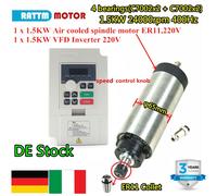 〖IT〗1.5KW Air Cooled Spindle Motor ER11 24000RPM 400Hz+1.5KW 220V VFD Inverter