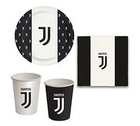 it 36 PZ - coordinato Tavola - set MONOUSO Festa bianco nero - set ideale per 8 OSPITI - per feste party di compleanno e qualsiasi occasione
