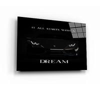 It All Starts With A DREAM, stampa in acrilico, metallo o tela, citazione motivazionale Lamborghini, decorazione per soggiorno, ufficio, auto