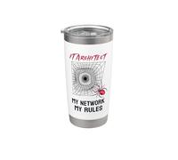 IT Architect La mia rete, Le mie regole Divertente IT Cyber Security Bicchiere termico in acciaio inox doppia parete