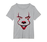 IT Chapter 2 2 Smile Maglietta, Donna Plus-Size, Grigio Melange, 1X