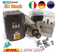 〖IT〗CNC 2.2KW Water Cooled Spindle Motor HY VFD ER20 220V 80mm clamp pump kit