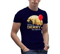 It Horror Movie Welcome to Derry Mein Inspired by Novel of Stephen King T-Shirt da Uomo Blu Navy Size XL