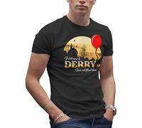 It Horror Movie Welcome to Derry Mein Inspired by Novel of Stephen King T-Shirt Maglietta per Uomo Nera Size XL