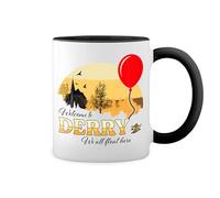It Horror Movie Welcome To Derry Stephen King Inspired Bianco tazza di caffè con Nero Rim & Handle Mug