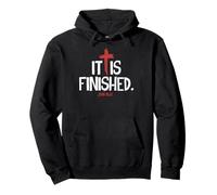 It is Finished Bibbia Verse Cross Christian Faith Felpa con Cappuccio