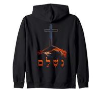 It is Finished - Hebrew Cross of Jesus Passover Easter Felpa con Cappuccio