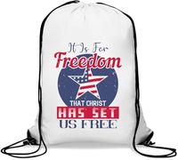 It is for freedom that christ has set us free Gym Sack Casual Drawstring Bag Bianco