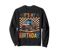 It Is My Birthday Monster Truck Blu Compleanno Bambini Felpa