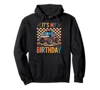It Is My Birthday Monster Truck Blu Compleanno Bambini Felpa con Cappuccio
