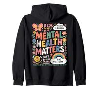 It Is Ok To Not Be Ok Butterfly Rainbow Salute Mentale Felpa con Cappuccio