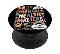 It Is Ok To Not Be Ok Butterfly Rainbow Salute Mentale PopSockets PopGrip Adesivo