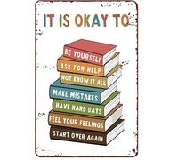 It is Okay to Feel Boho Classroom Decor My Feelings Classroom Educational Wall Art Be Yourself Decor School Counselor Therapy Office Decor Rustico Targa in latta 20,3 x 30,5 cm